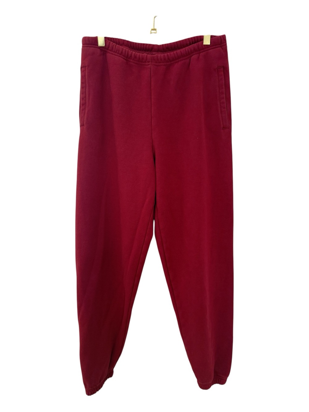SKIMS Cotton Fleece Classic Jogger Pants Burgundy Merlot Red S Small